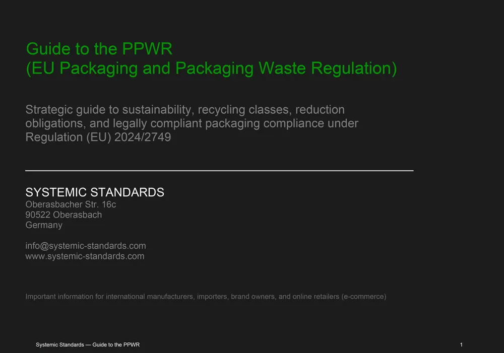Strategic guide to sustainability, recycling classes, reduction obligations, and legally compliant packaging compliance under Regulation (EU) 2024/2749 